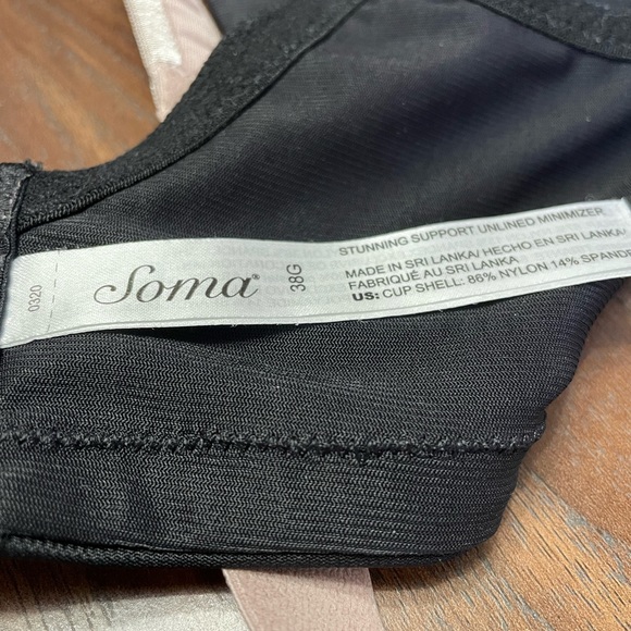 Soma Intimates & Sleepwear Pair Of Soma 38g Stunning Support Unlined Minimizer Bras Black